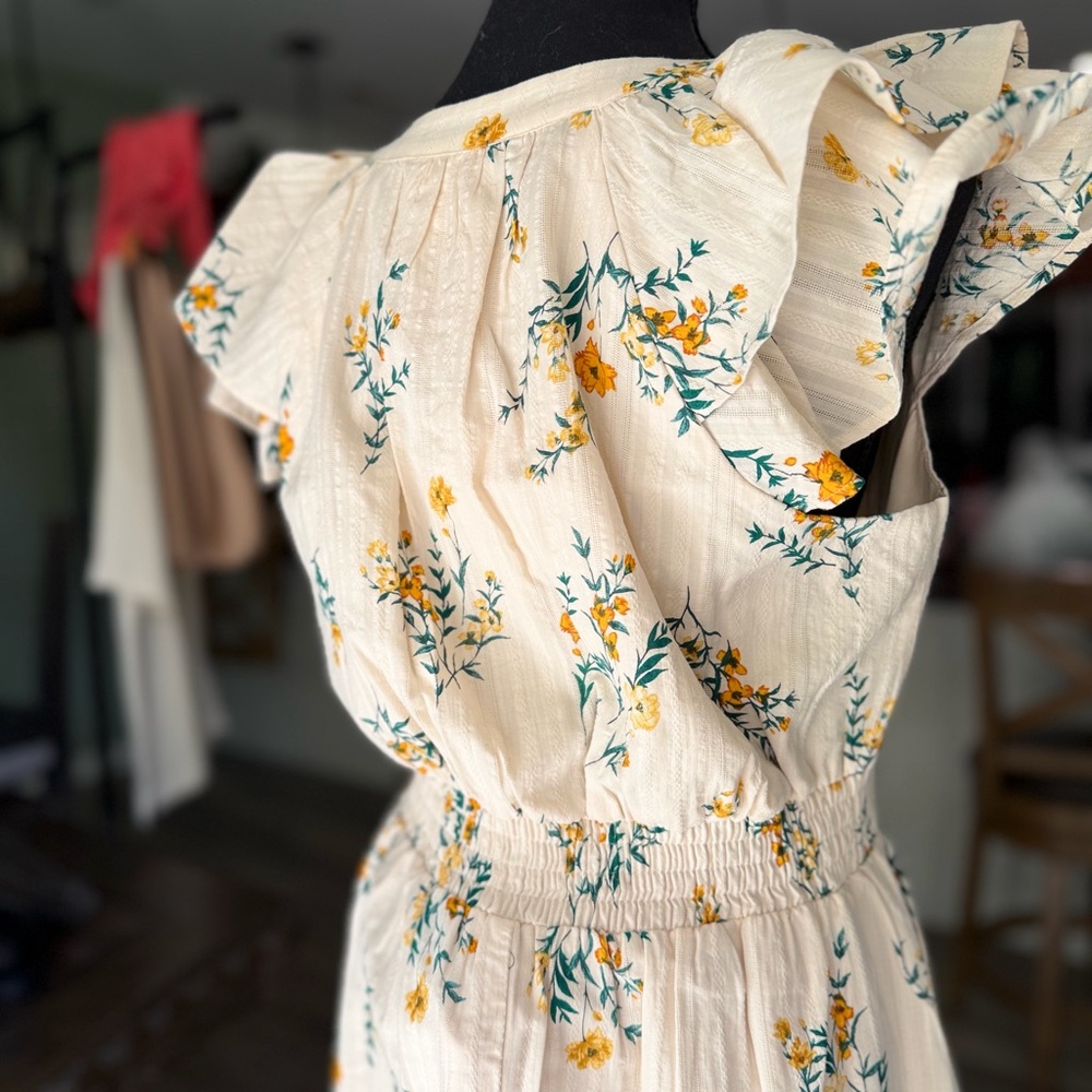 LC Lauren Conrad Cream Floral Midi Dress - Picture 6 of 7